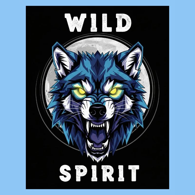 Wild Wolf Ghost Dinosaur Design