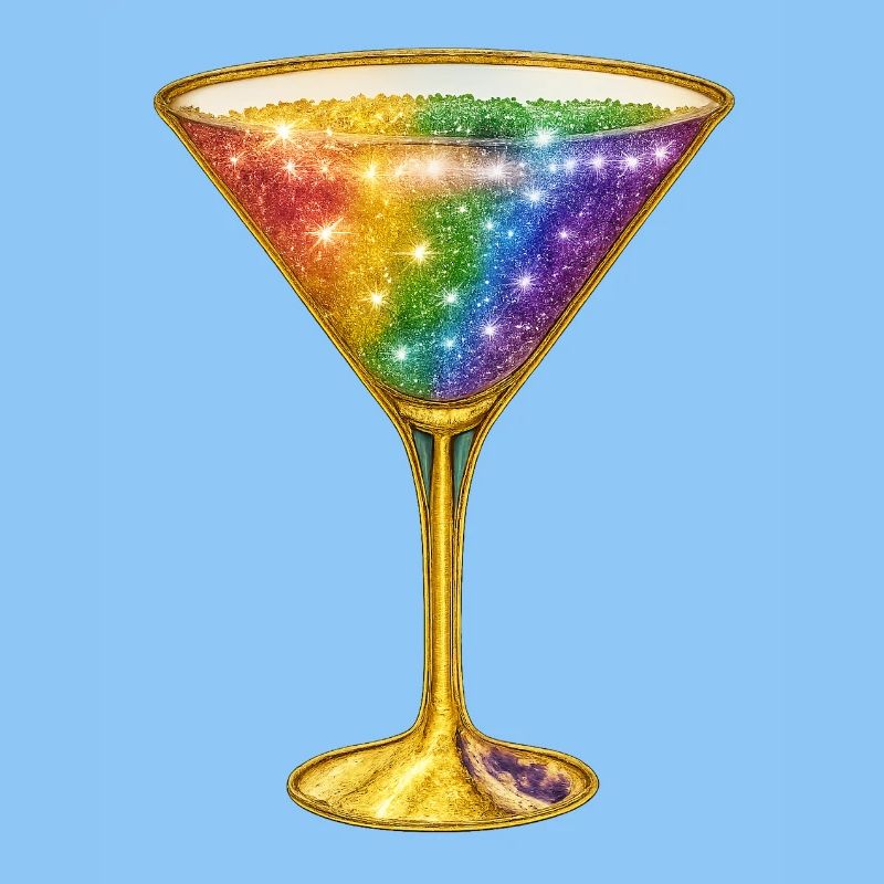 Galactic cocktail in rainbow colors