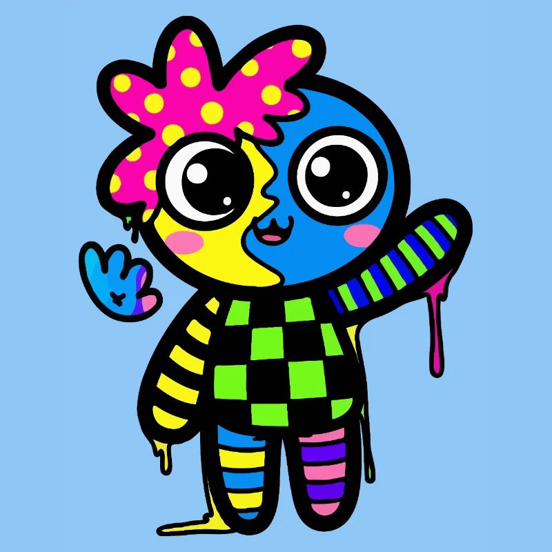 Split Face Regenbogen Pop Art