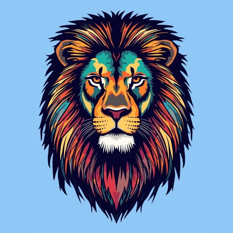Explosion de couleur de lion brillant