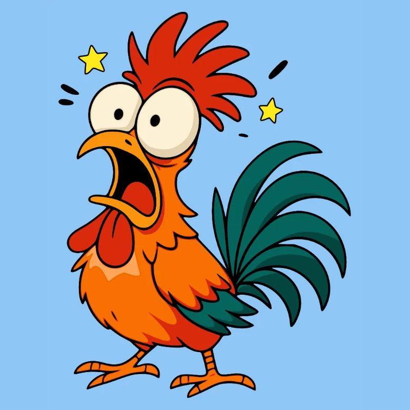 Crazy Rooster - Conception de mèmes de dessin animé de poulet drôle