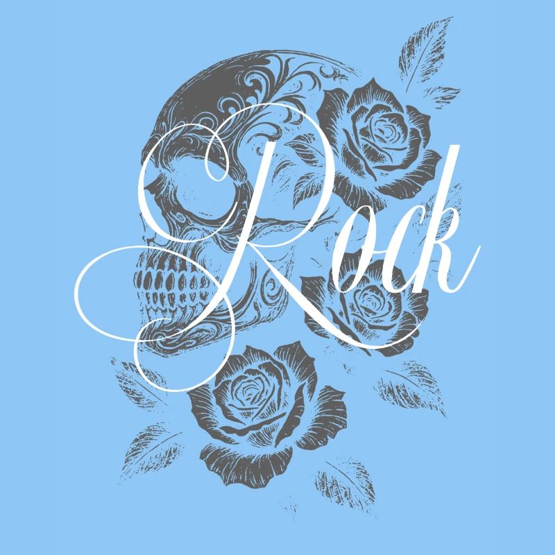Gothic Rose Skull Rock Graphic