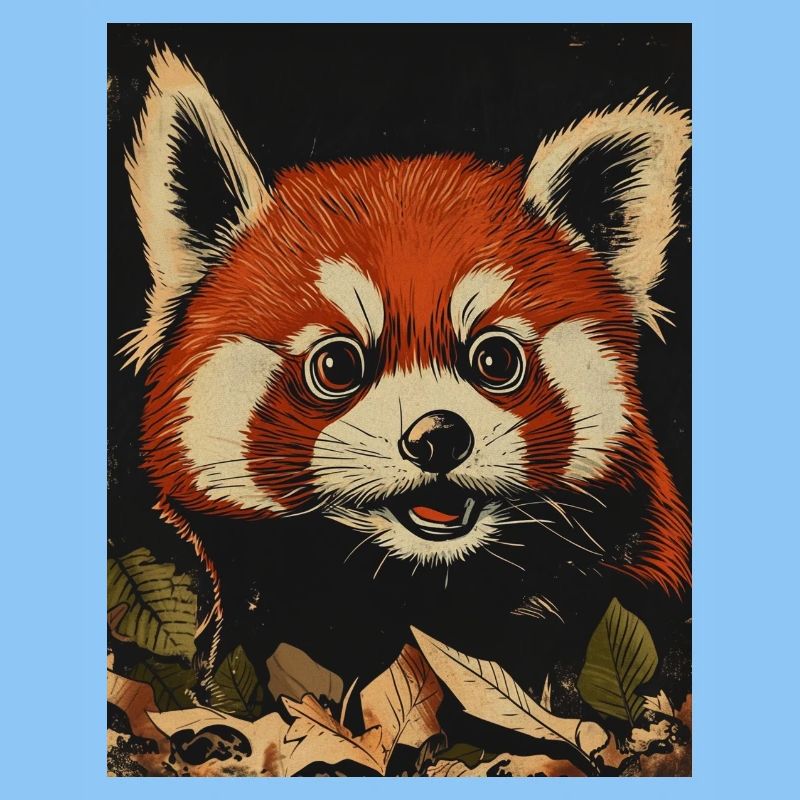 Roter Panda im Herbstwald
