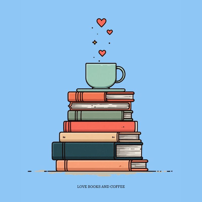 Stack of books & coffee cup
