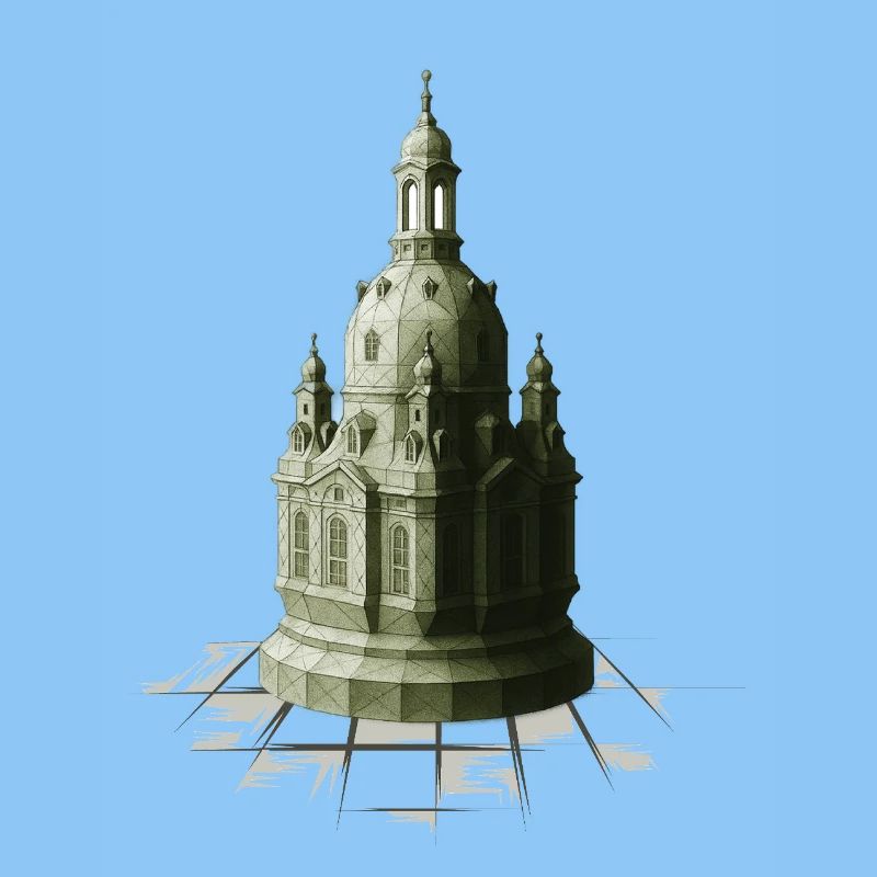 Low Poly Schach Dame Frauenkirche
