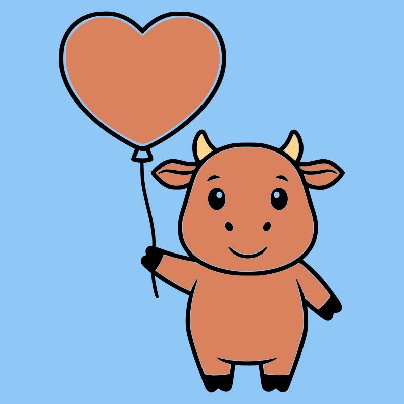 Mignonne Vecteur d’amour en forme de cœur de vache