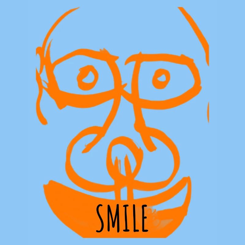 Oranges Doodle-Lächeln