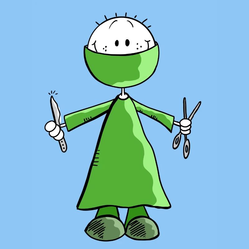 Green Surgeon Stick Figure - Surgery - Surgery