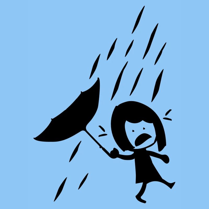 Mädchen an einem regnerischen Tag