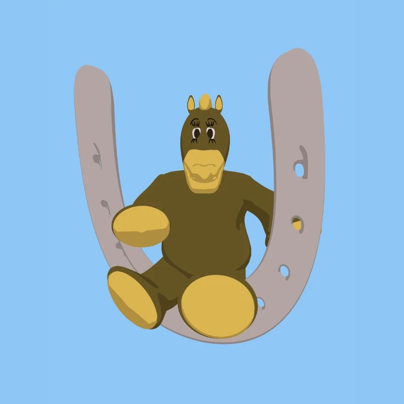 Pferd mit Hufeisen