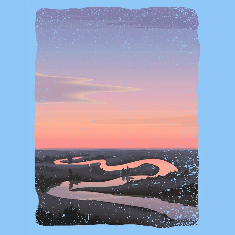 Rivière reflétée dans le coucher du soleil