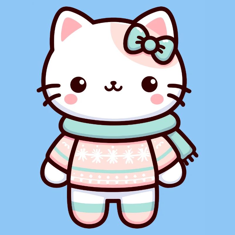 Mignon chat d’hiver illustration