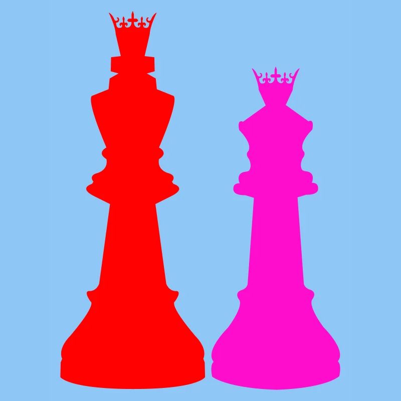 Double Chess Queen Silhouettes