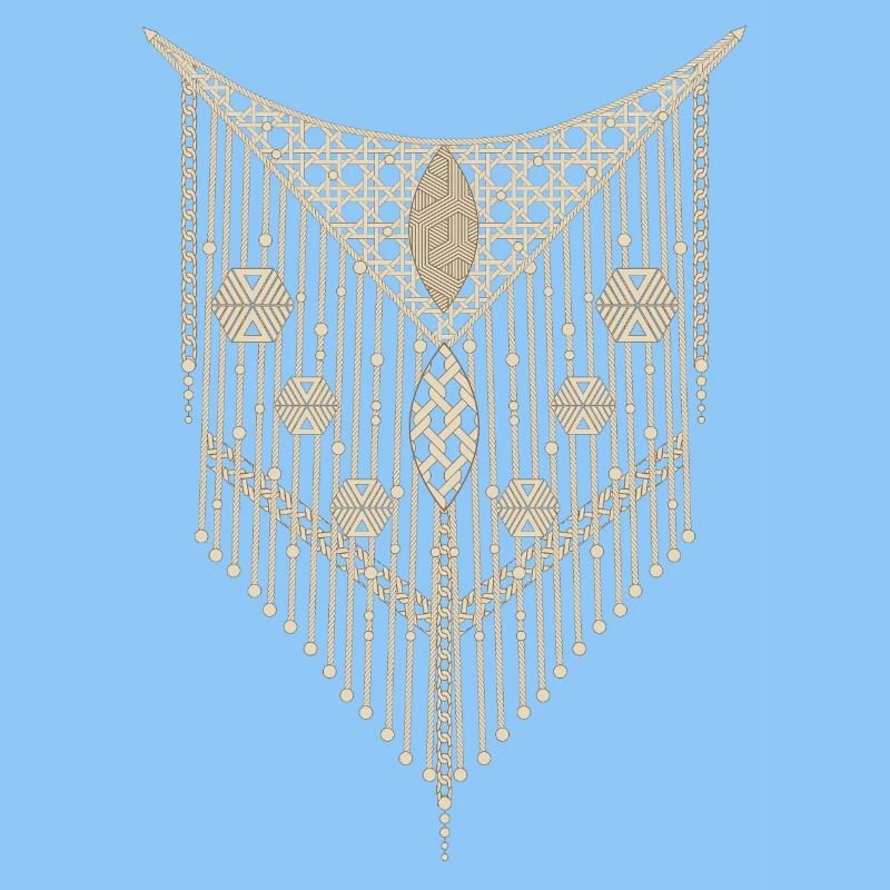 Feines Makramee-Ornament mit geometrischen Details