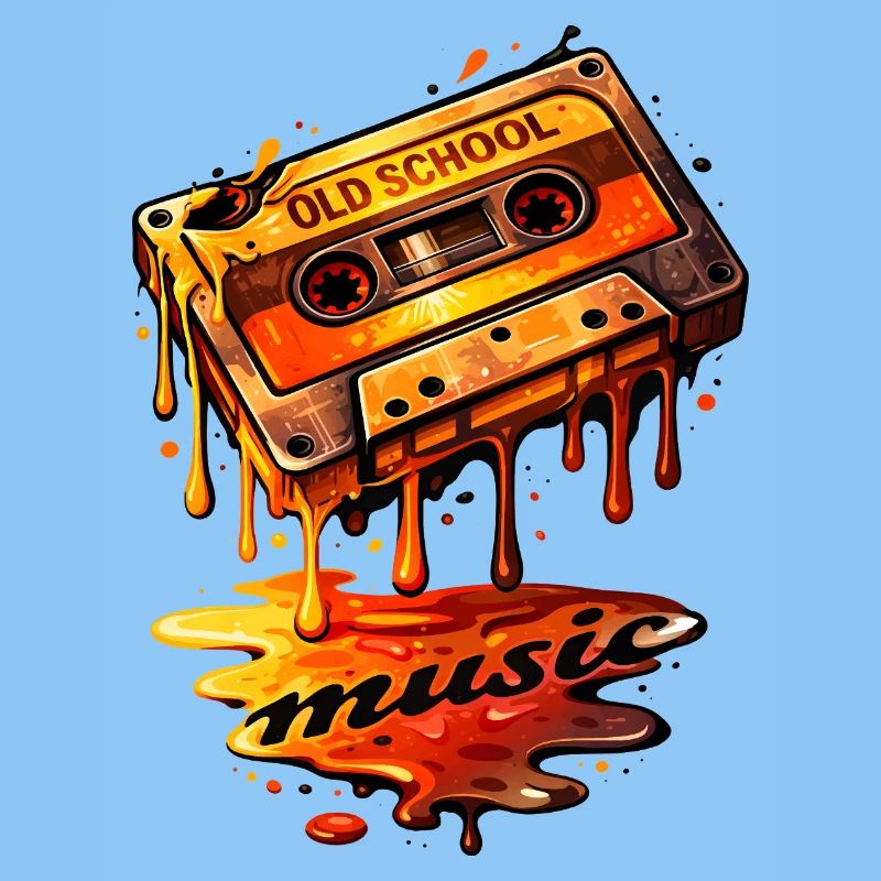 Melting Old School Cassette Illustration