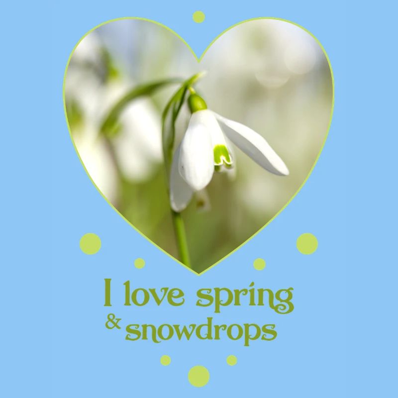 Heart design snowdrop spring i love spring