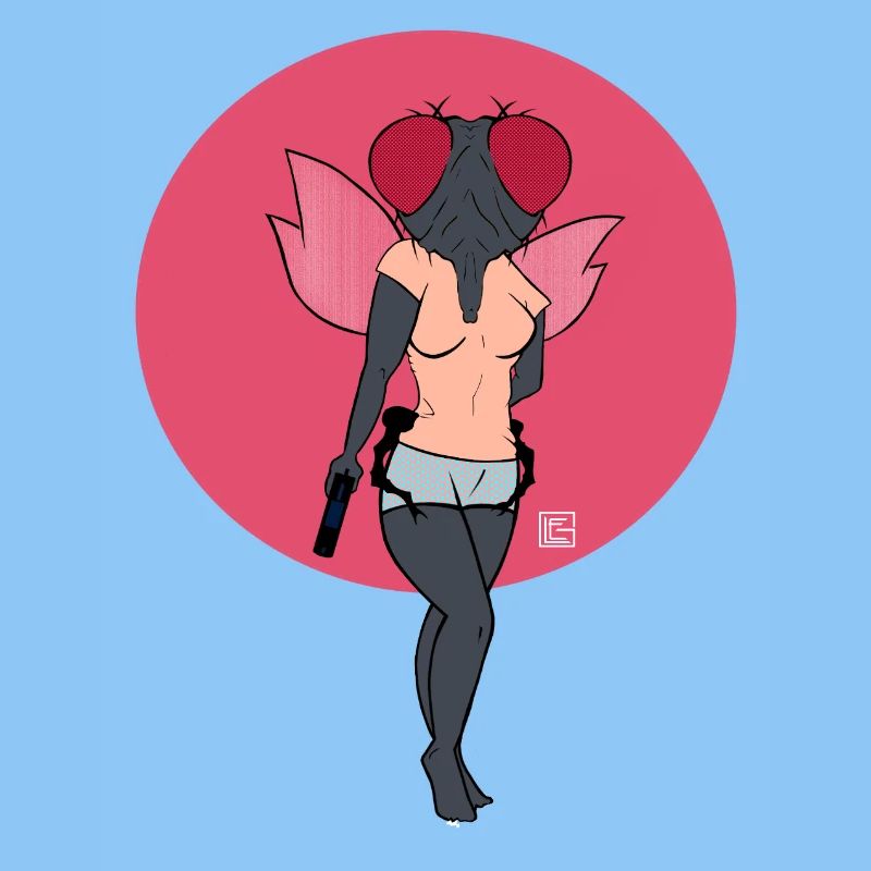 Pink-Winged Warrior Fly