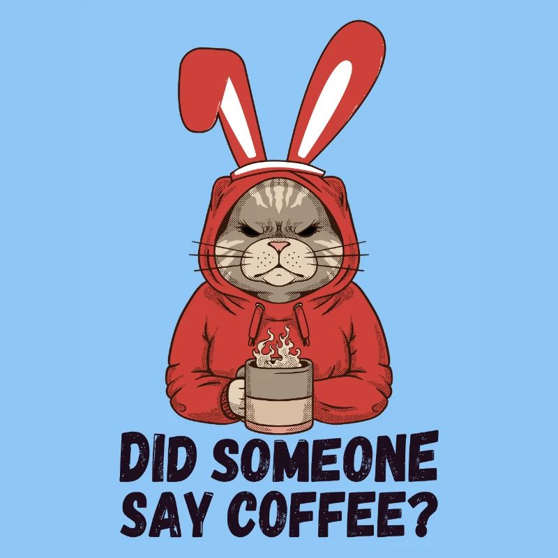 Hat jemand Kaffee gesagt? Katze mit Hasenohren