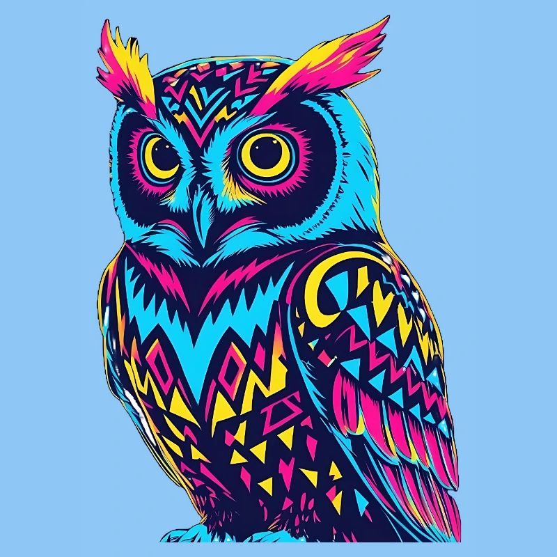 Neon Tribal Owl Design