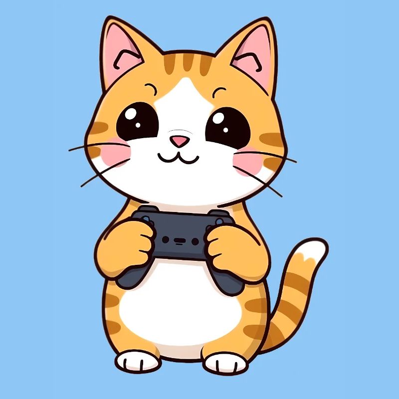 Gaming Katze mit Controller