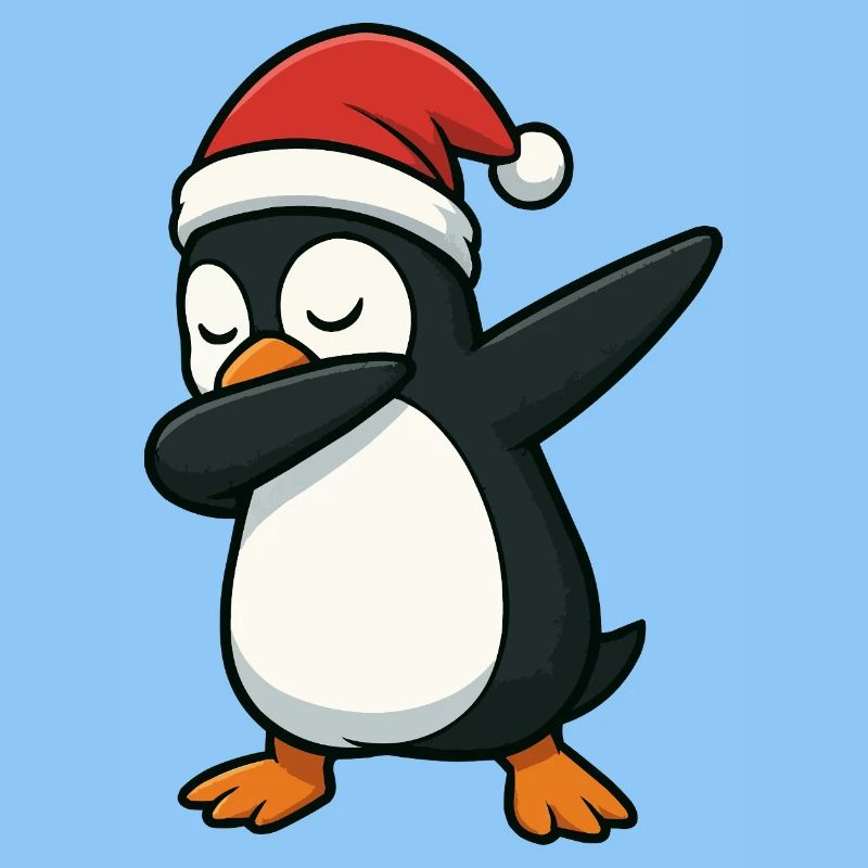Penguin Santa Dab
