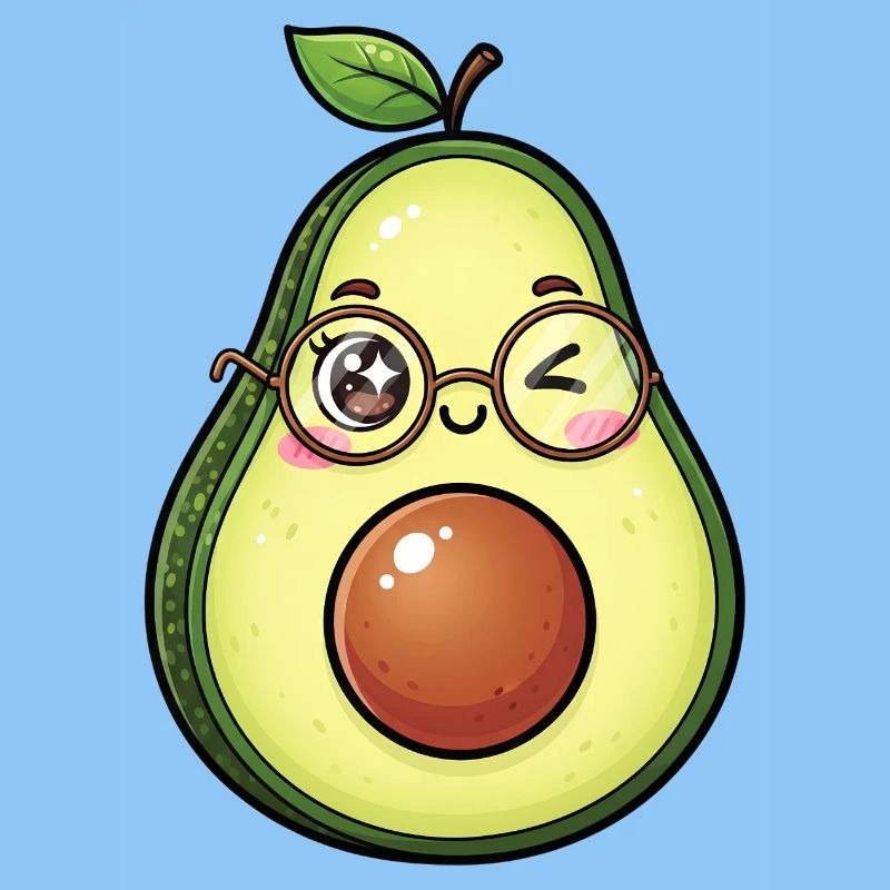 Avocado mit Brille Wink