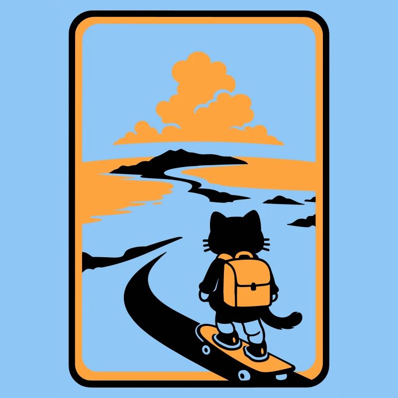 Skate Cat Sunset
