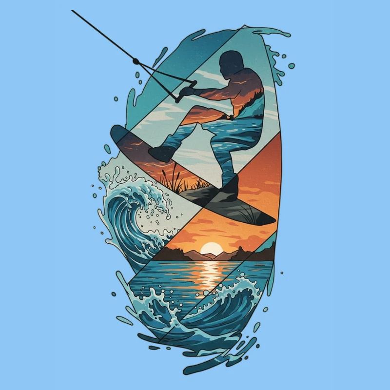 Sunset Waves Kiteboard-Porträt