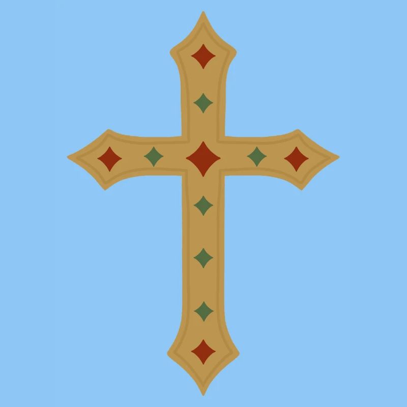 Croix d’or avec incrustations de gemmes