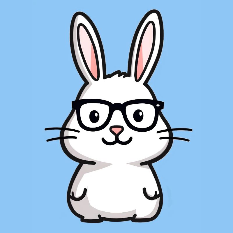Kaninchen mit Brille 