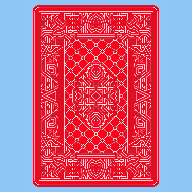 Geometric Playing Card Vector Art Red