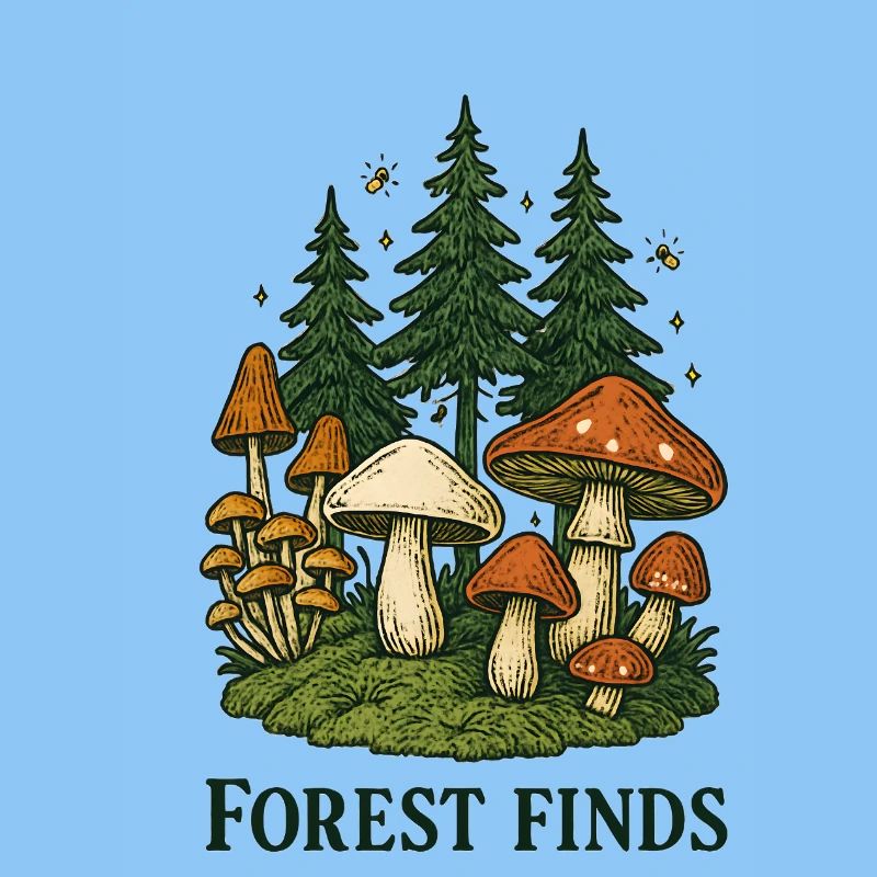 Découvertes en forêt : Scène de champignons dans la forêt de sapins