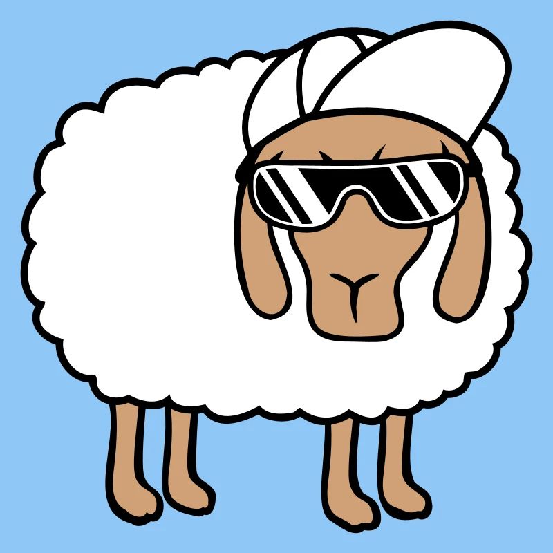Cool Sheep Sunglasses Cappy Cap Summer Fun