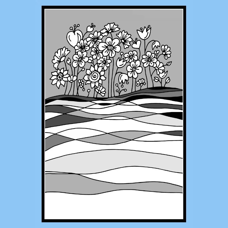 paysage avec des fleurs