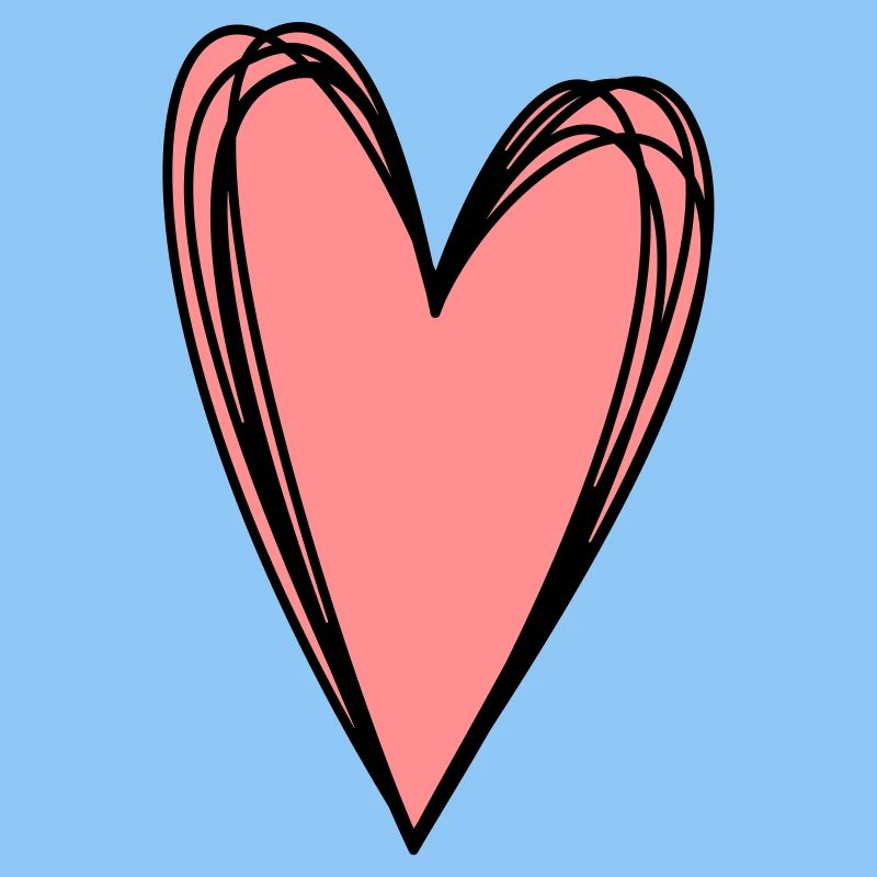Heart Pink Scribble Doodle Gift Love