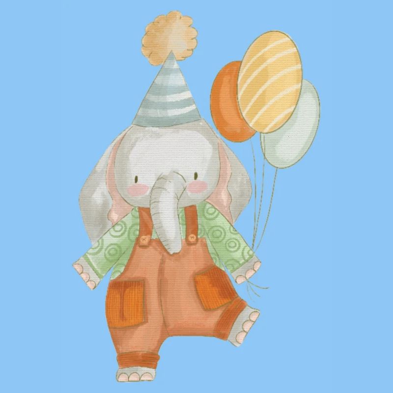 Éléphant d’anniversaire avec ballons