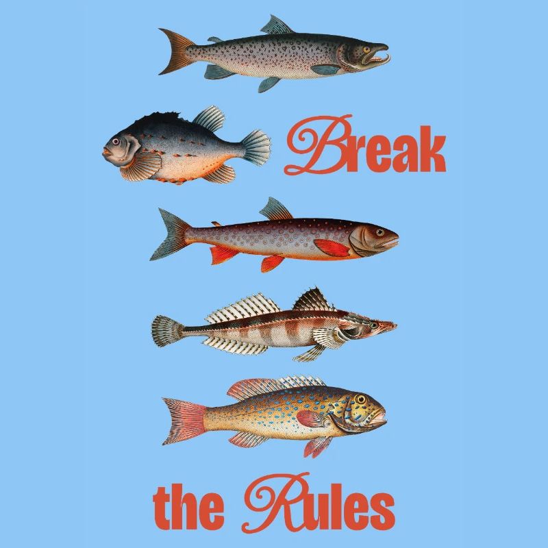 Break the Rules – Retro Fish Art