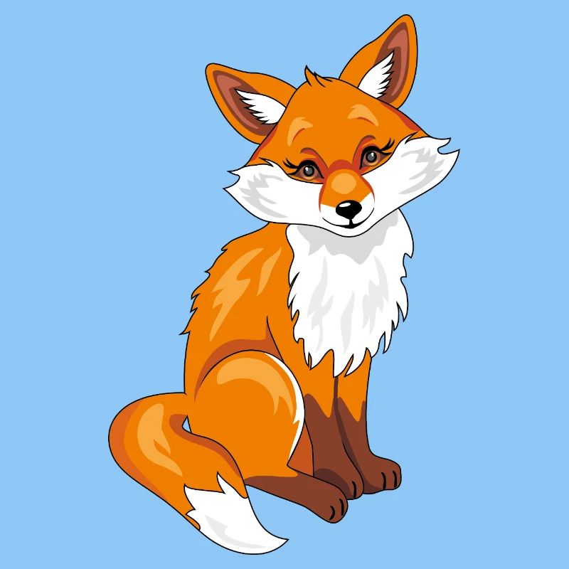 Sitzender süßer, schüchterner Fuchs