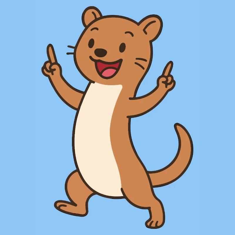 Joyeux bébé belette avec breloque
