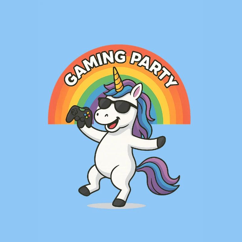 Conception de fête de jeu de licorne
