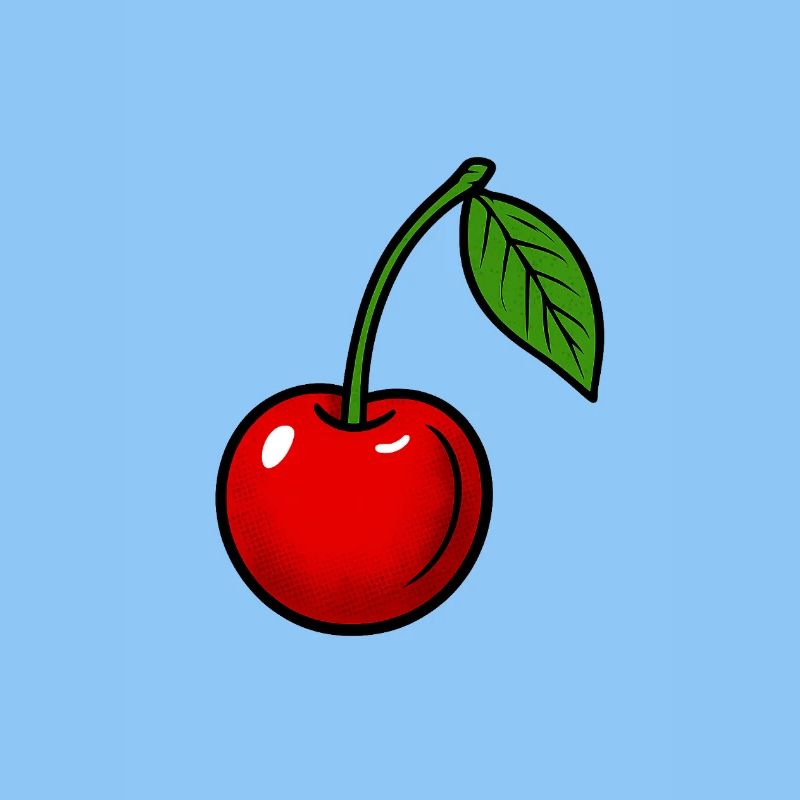 Fruity cherry print with leaf design