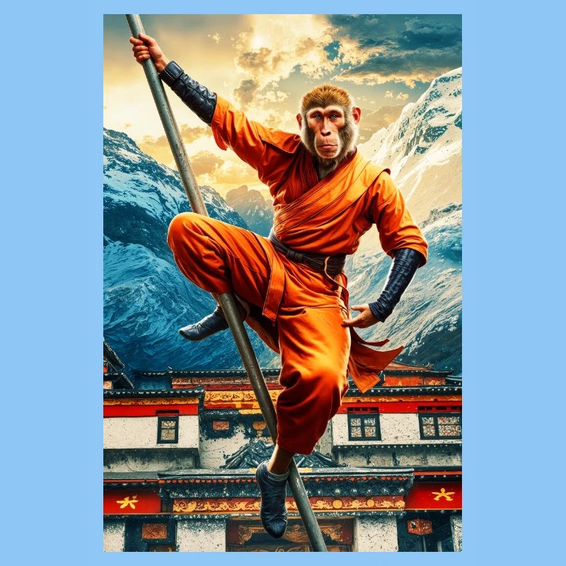 Singe humanoïde Moine Shaolin