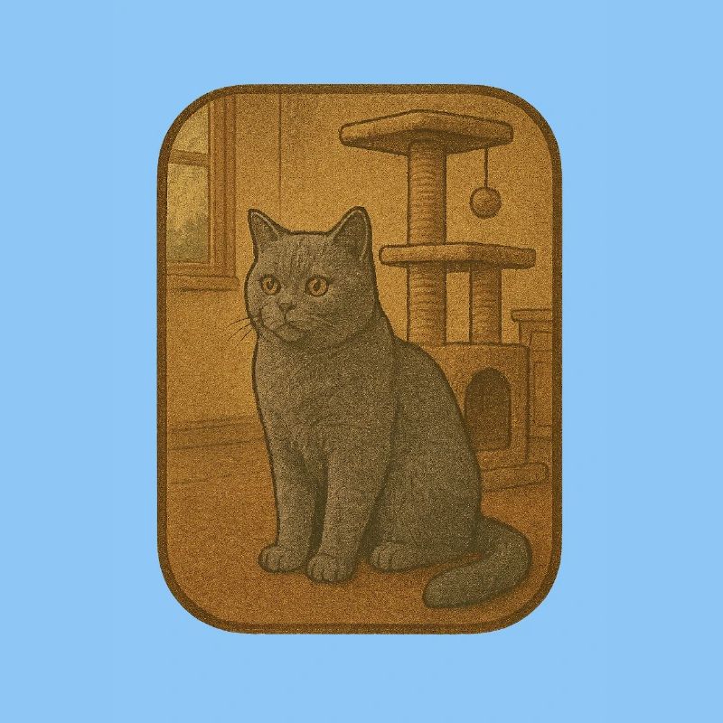Illustration de plaque de chat vintage