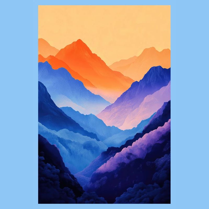 Illustration einer Gebirgslandschaft