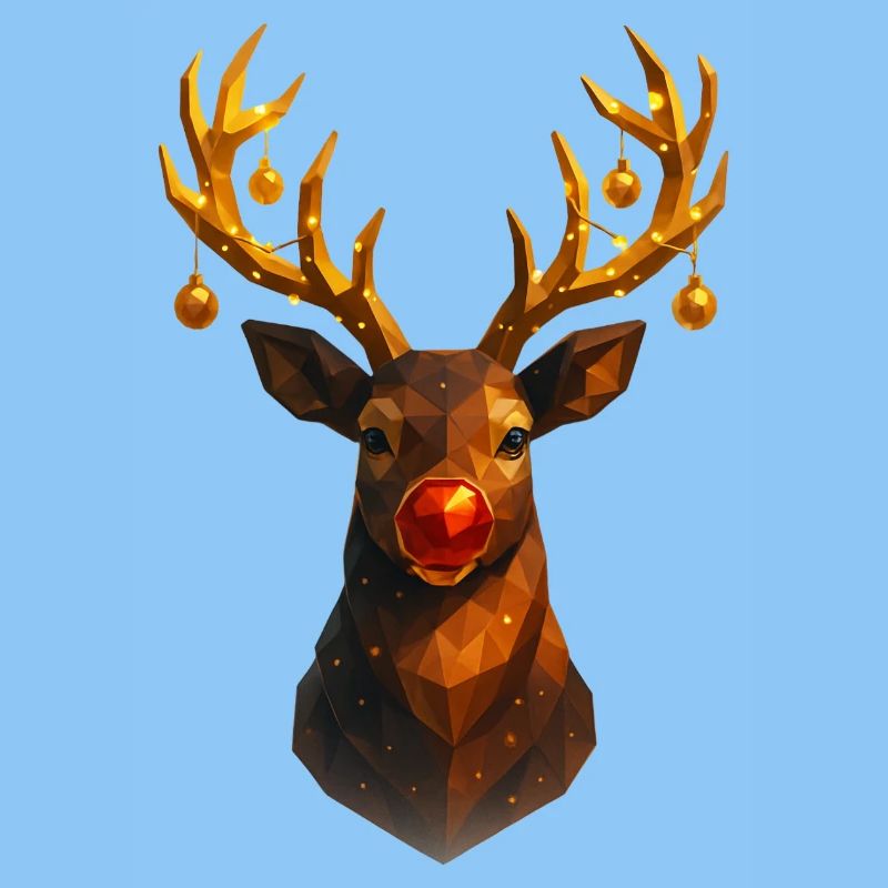 Weihnachten Rentier Low Poly