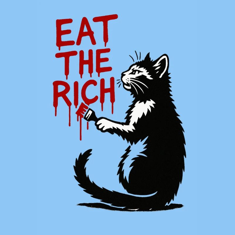 Black Cat Red Drop Text