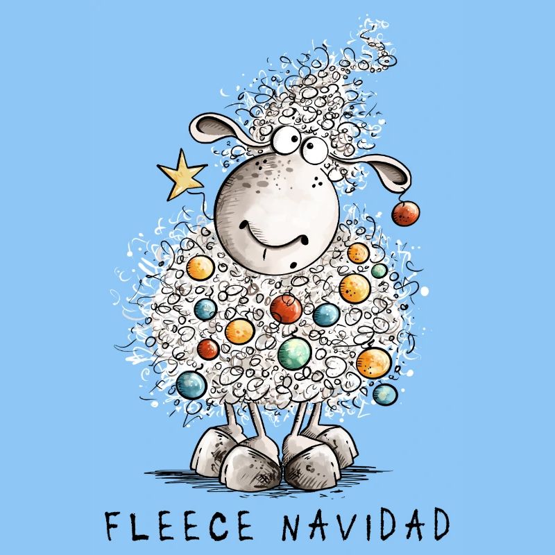 Fleece Navidad Christmas Sheep Cartoon Sheep