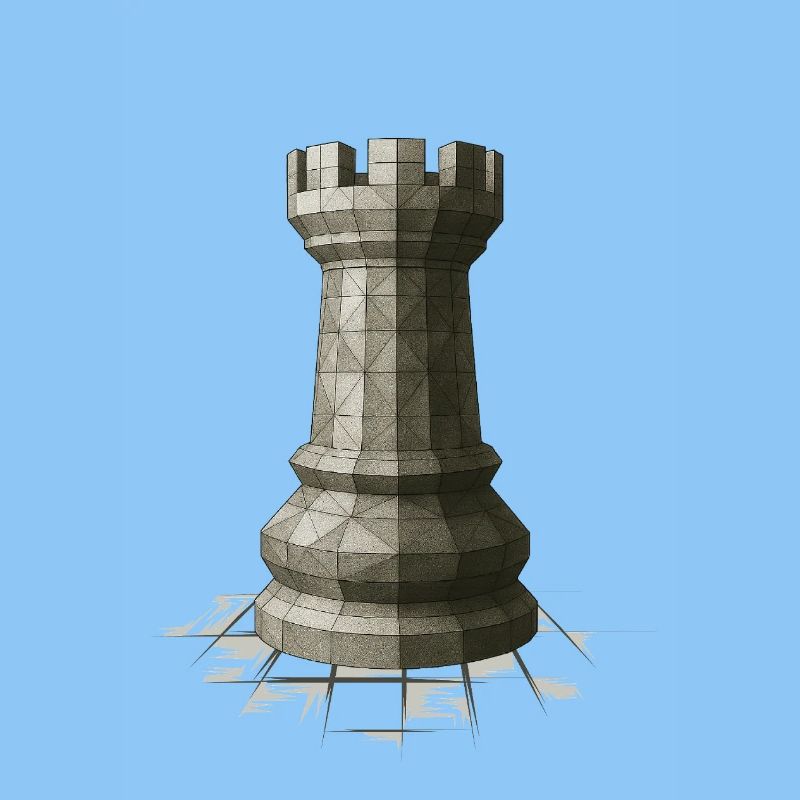 Schach Turm – Mächtige Rook Figur Design