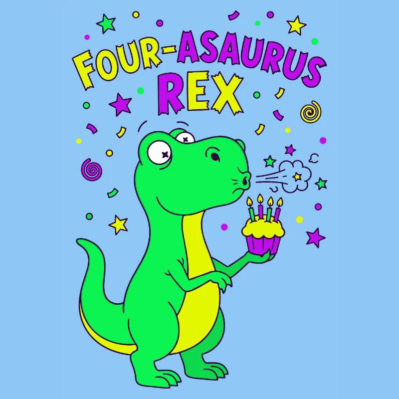 Four-asaurus Rex 4 Geburtstag