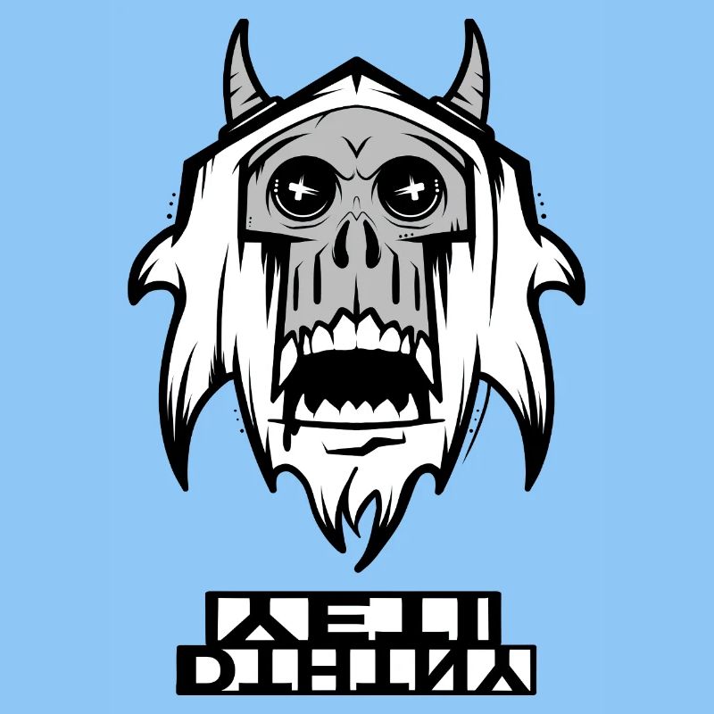 Black skull with hooded shadow